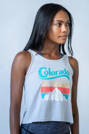 Colorado Mountain Crop Top Grey
