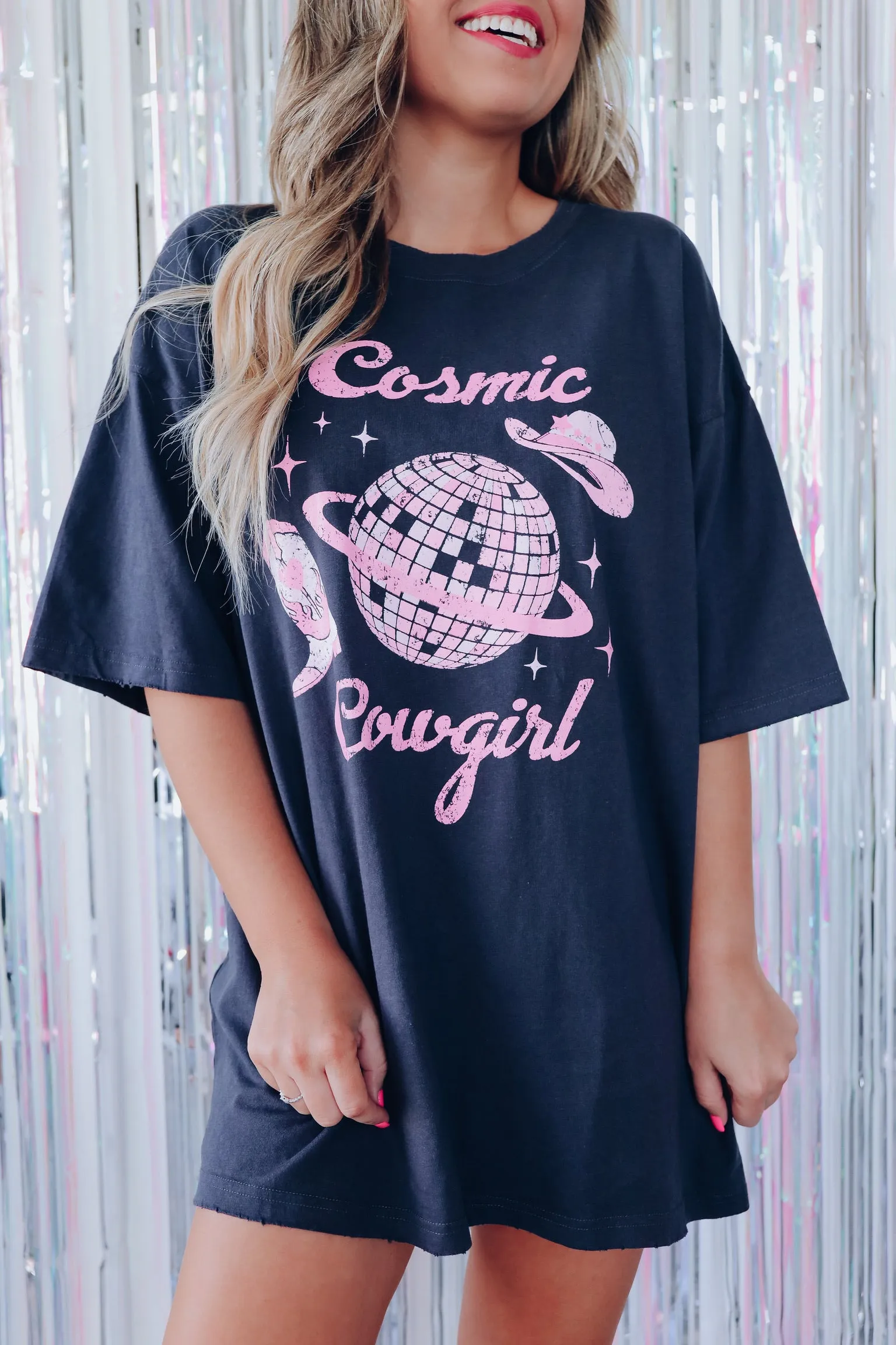 Cosmic Cowgirl Graphic Tee - Black