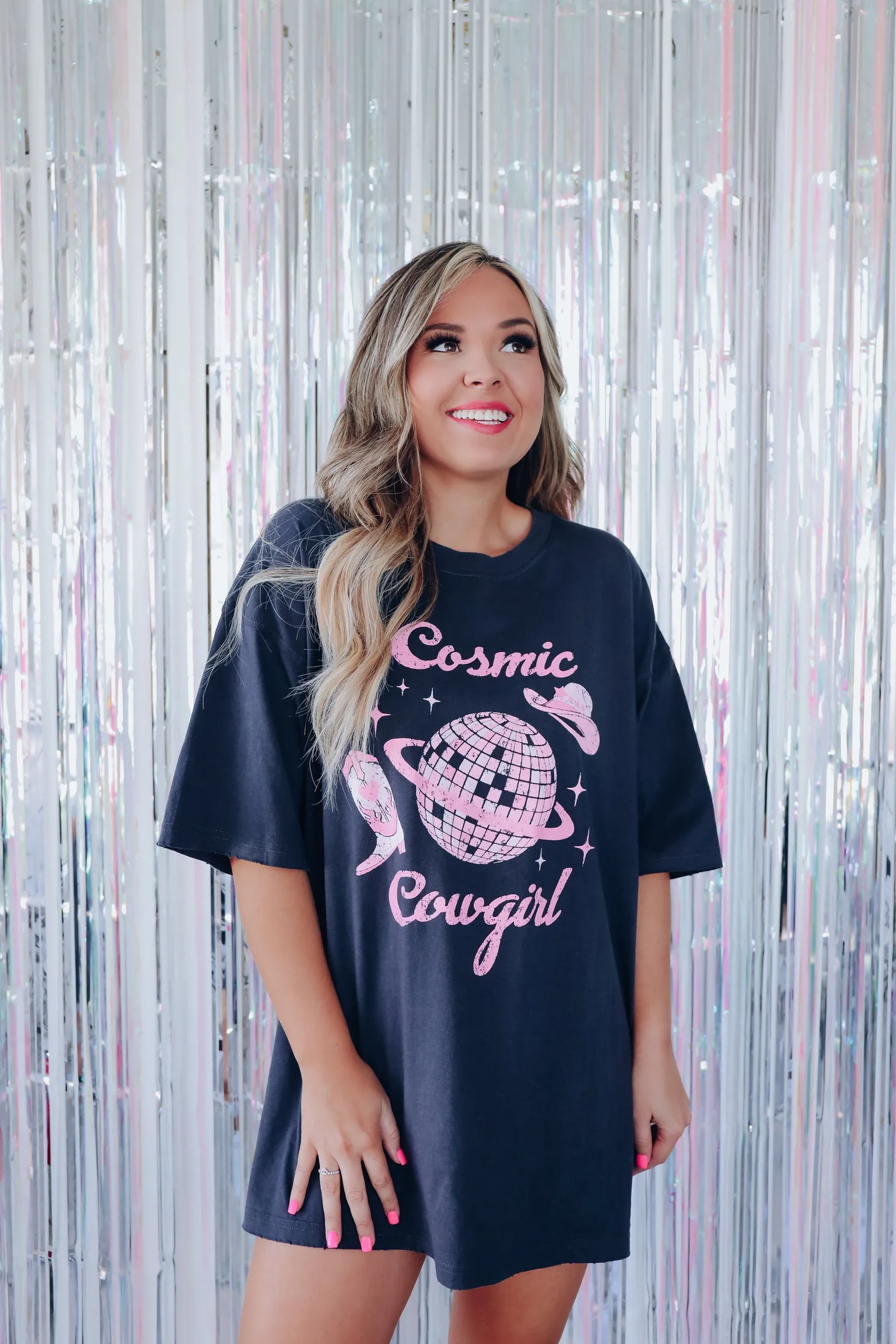 Cosmic Cowgirl Graphic Tee - Black