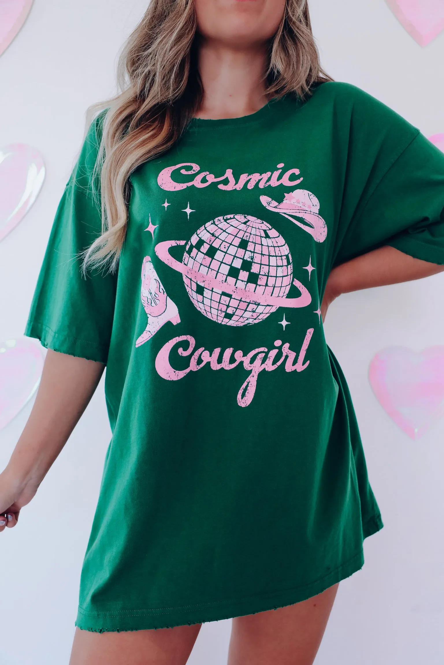 Cosmic Cowgirl Graphic Tee - Green