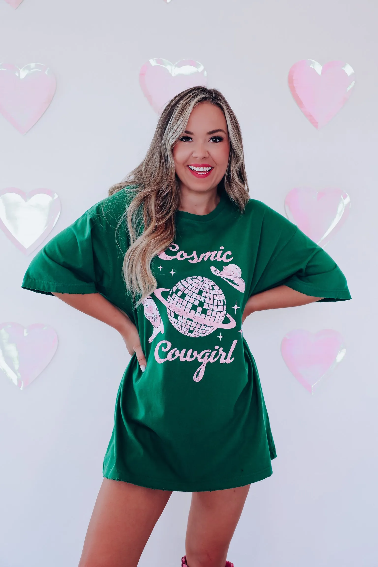 Cosmic Cowgirl Graphic Tee - Green