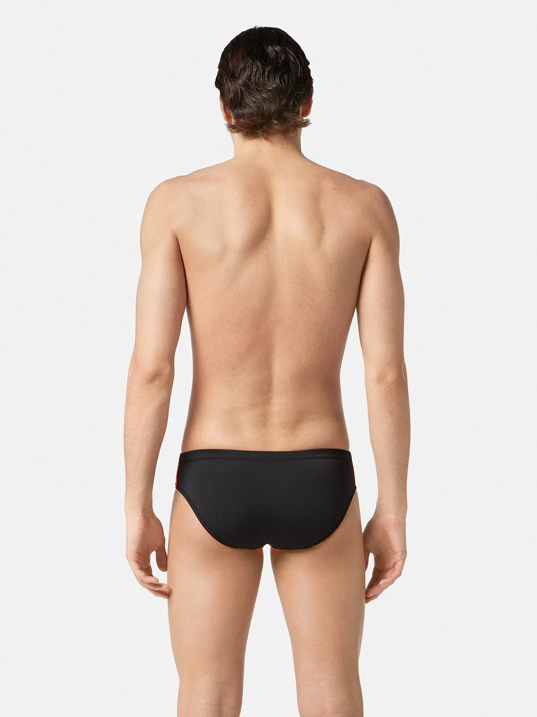 COSTUME AKRON ITALIA UOMO SLIP NUOTO PISCINA BICOLOR ARANCIO NERO