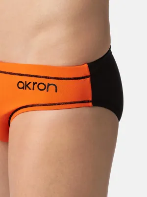 COSTUME AKRON ITALIA UOMO SLIP NUOTO PISCINA BICOLOR ARANCIO NERO
