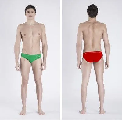 COSTUME AKRON ITALIA UOMO SLIP NUOTO PISCINA BICOLOR VERDE ROSSO