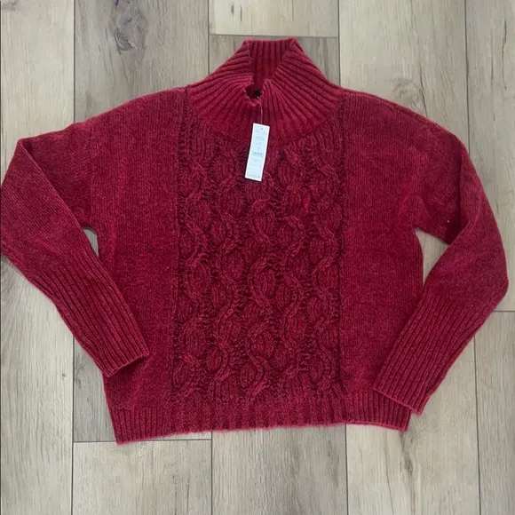 Cozy Red Cable Knit Sweater