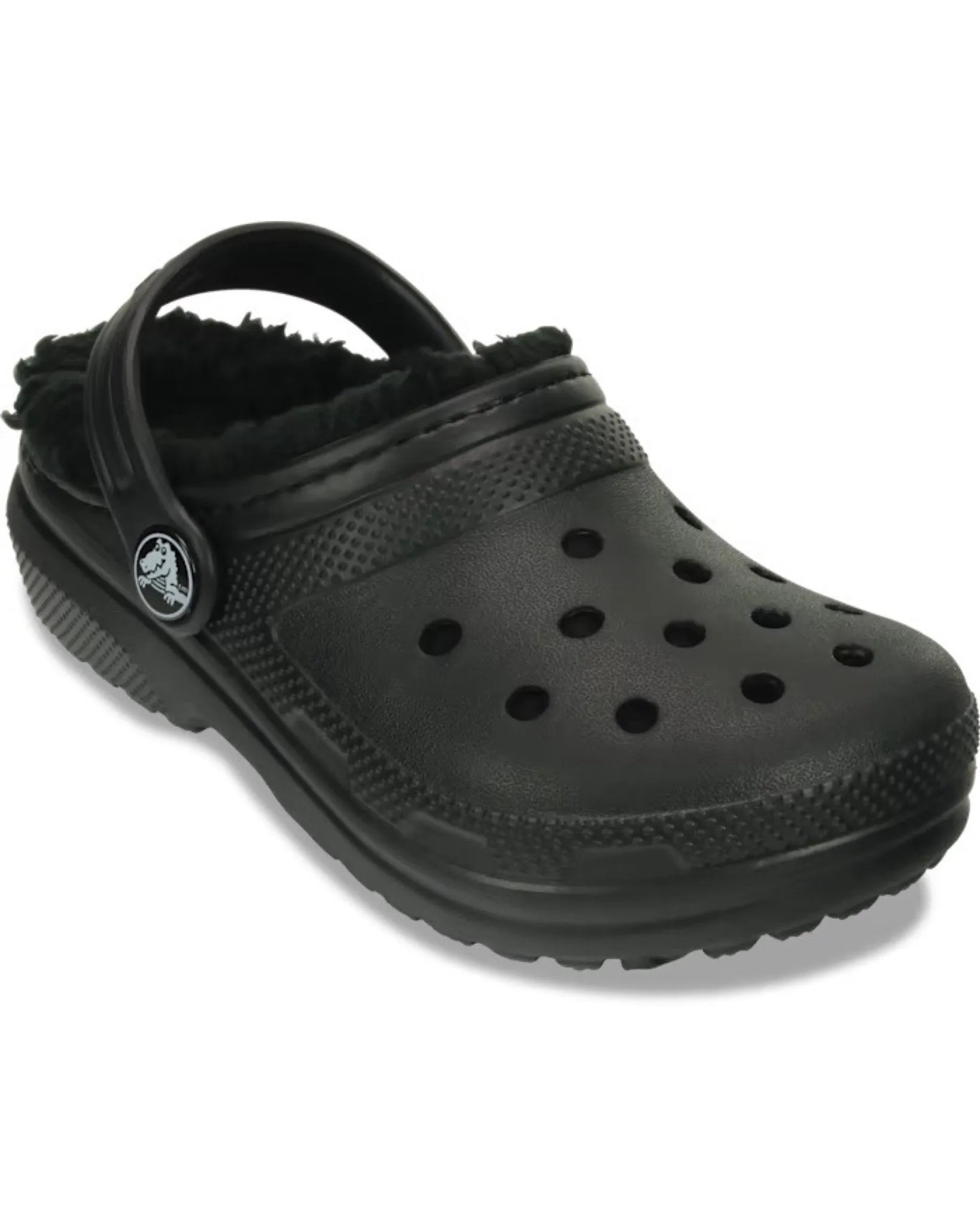 Crocs Kids' Classic Fuzzy Lined Clog in Black