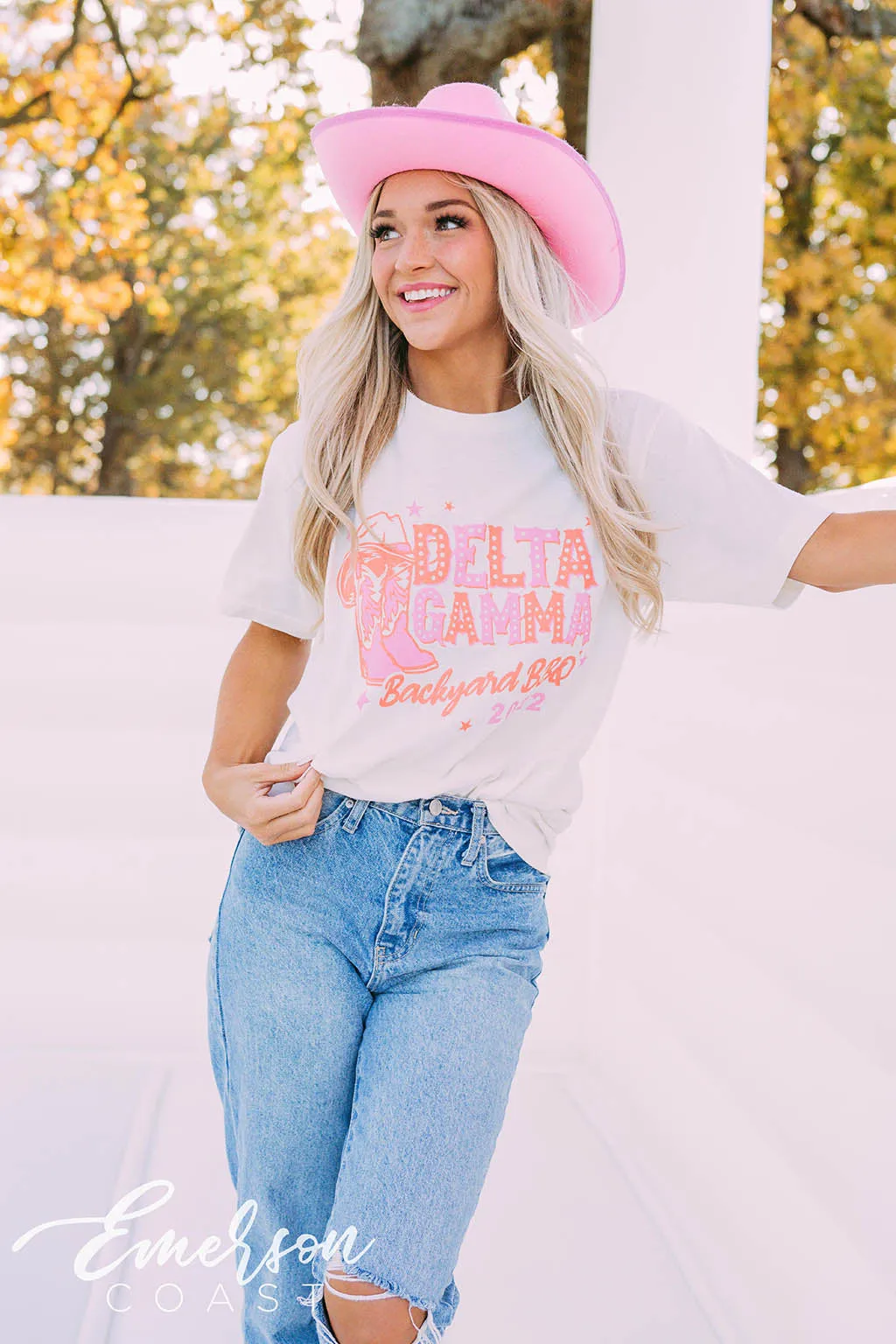 Delta Gamma Philanthropy Backyard BBQ Cowboy Boots Tee