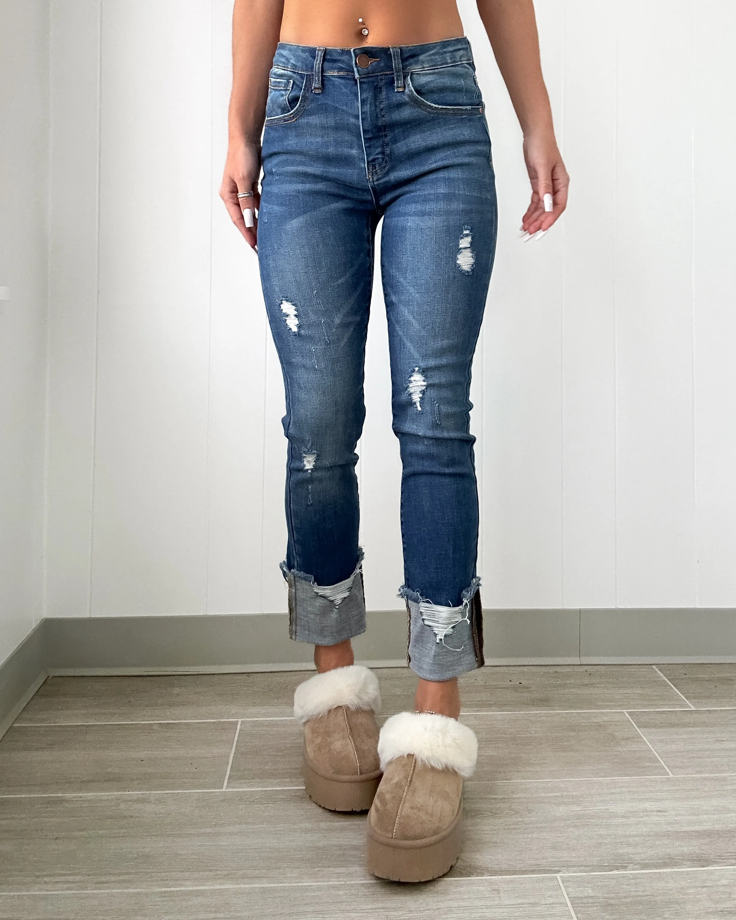 DOORBUSTER Charlie Frayed Cuff Ankle Jeans