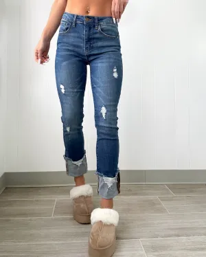 DOORBUSTER Charlie Frayed Cuff Ankle Jeans