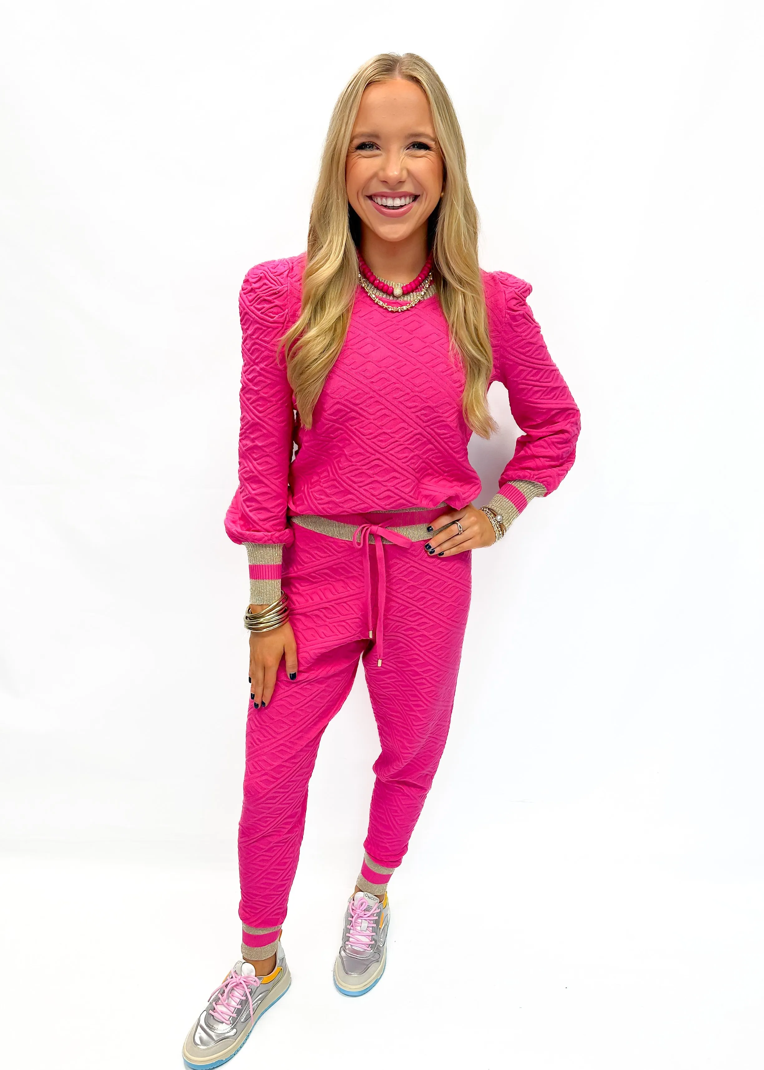 Emily McCarthy Downtown	Jogger - Rose Monogram Knit
