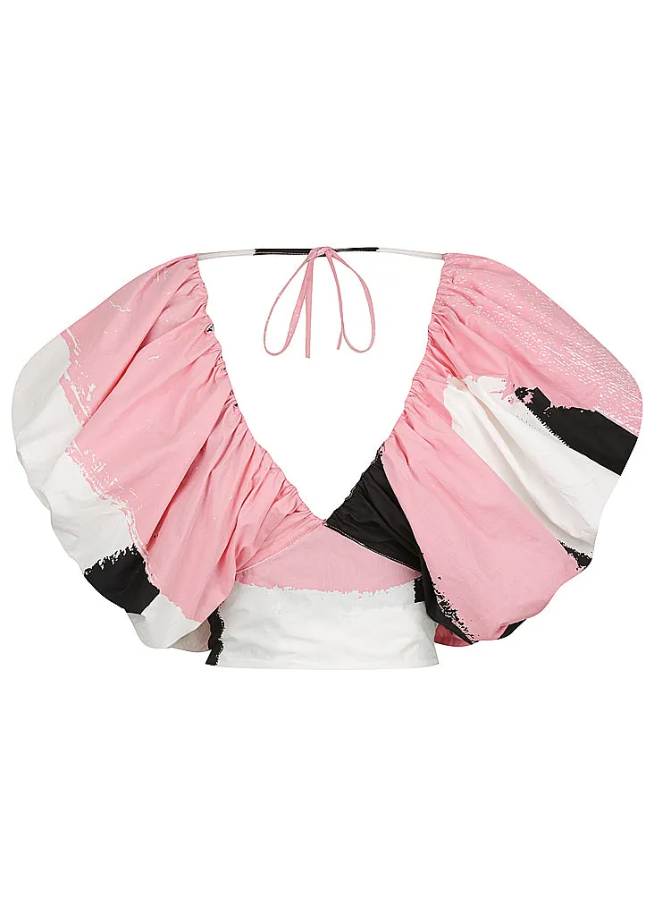 Exaggerated Puff Sleeve Top | Exaggerated Wide Leg Pant