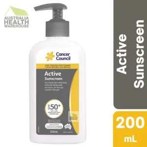 [Expiry: 08/2026] Cancer Council Active Pump Sunscreen SPF 50  200mL