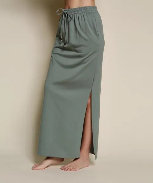Fabina LA Organic Hemp Side Slit Skirt - Grey
