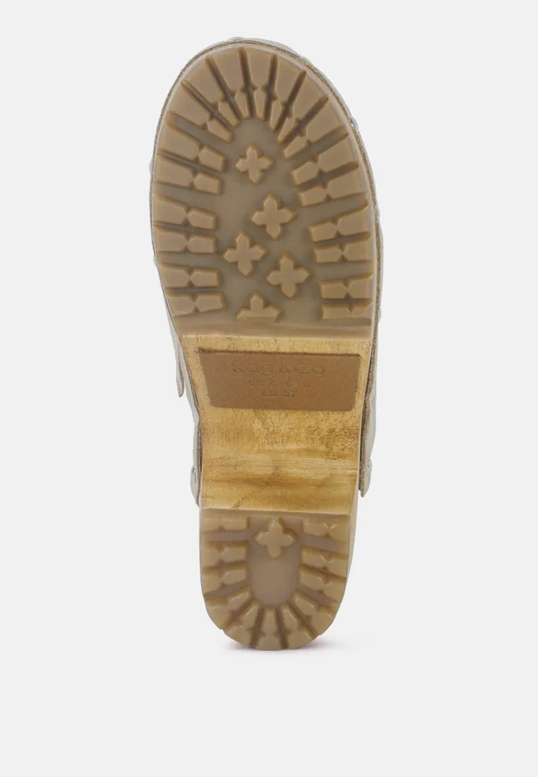 Fine Suede Studded Clogs Mules By RUW