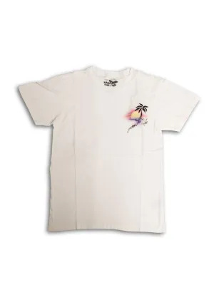 Free Rage Recycled Cotton Tee Hand Paint Good Life White