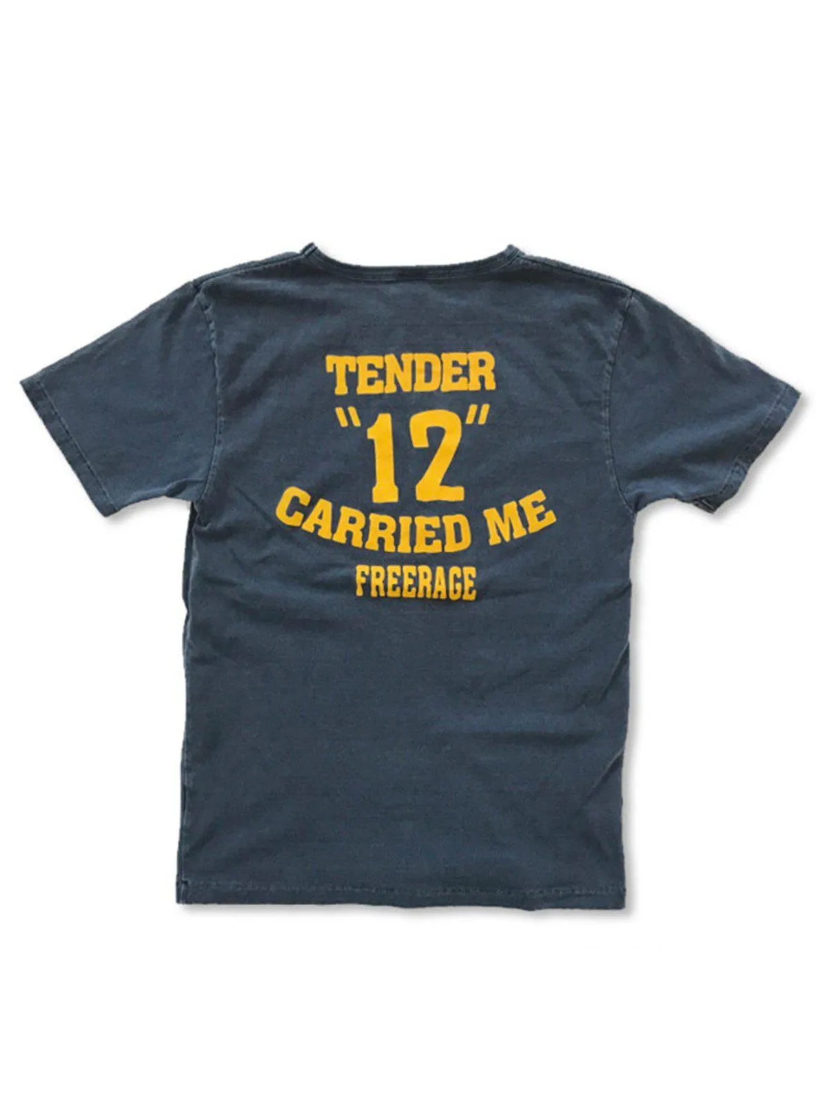 Free Rage Recycled Cotton Vintage Tee No 12 Navy