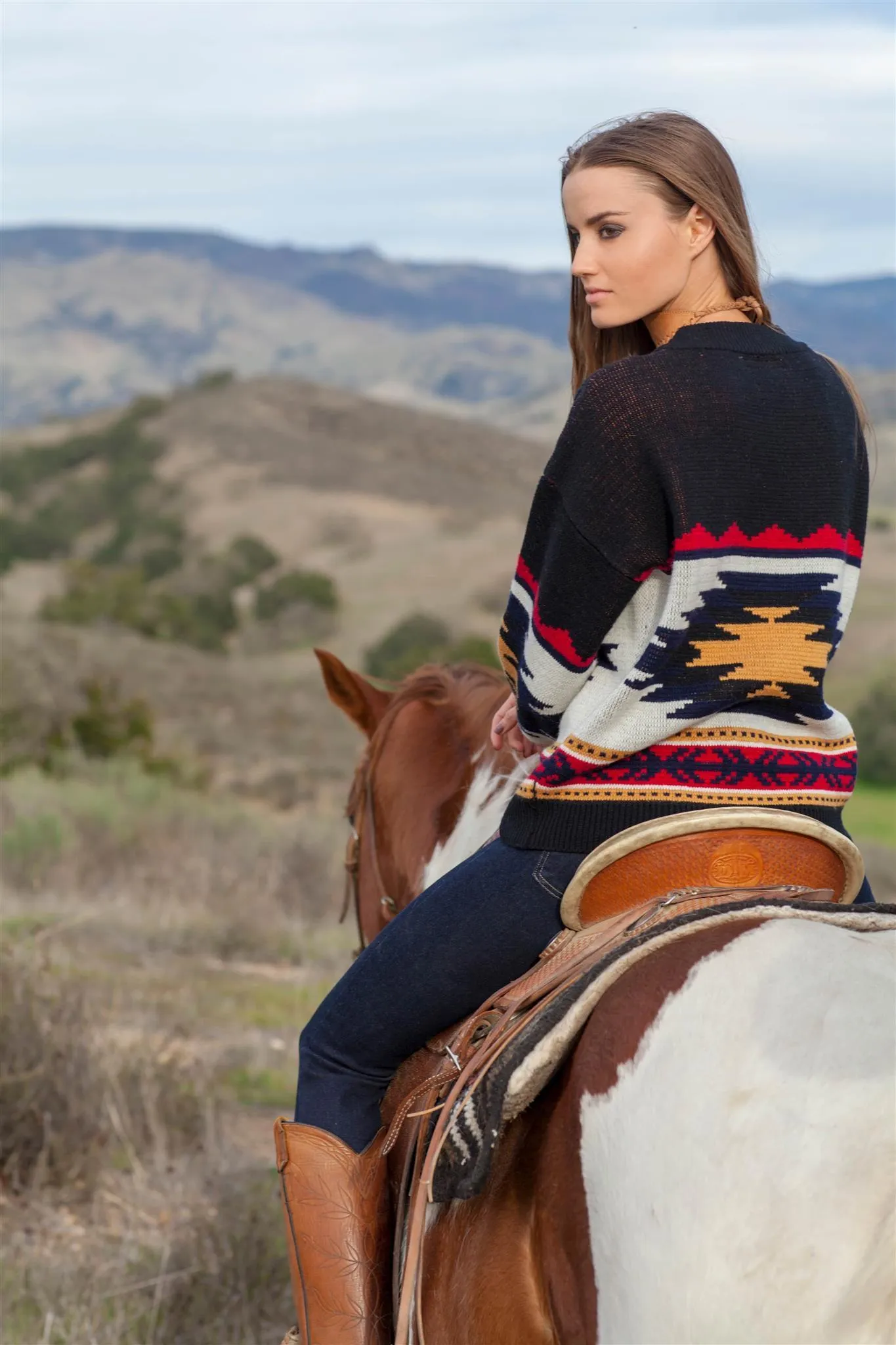 Gone With The West Aztec Pullover Sweater