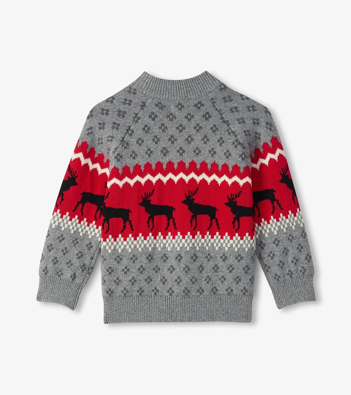 Hatley Boys Winter Elks Mockneck Sweater