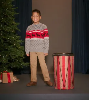 Hatley Boys Winter Elks Mockneck Sweater