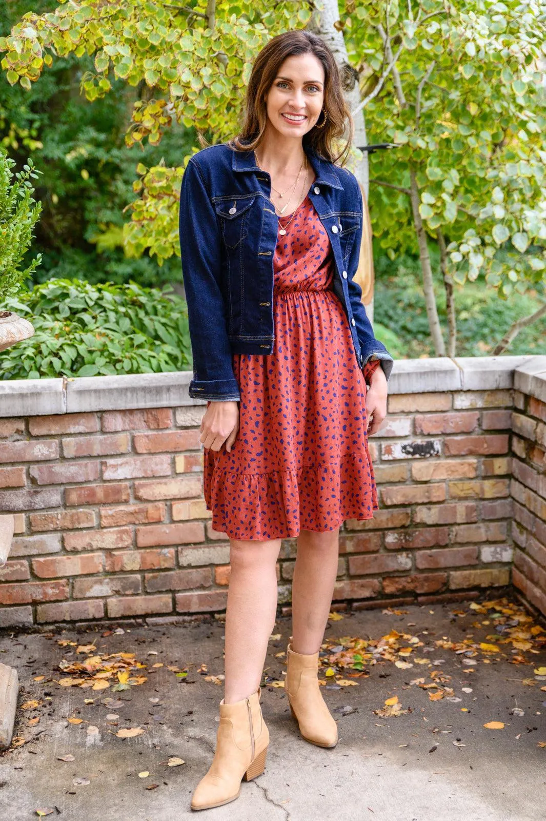 Hazel Blues® | Most Genuine Spotted Dress In Rust