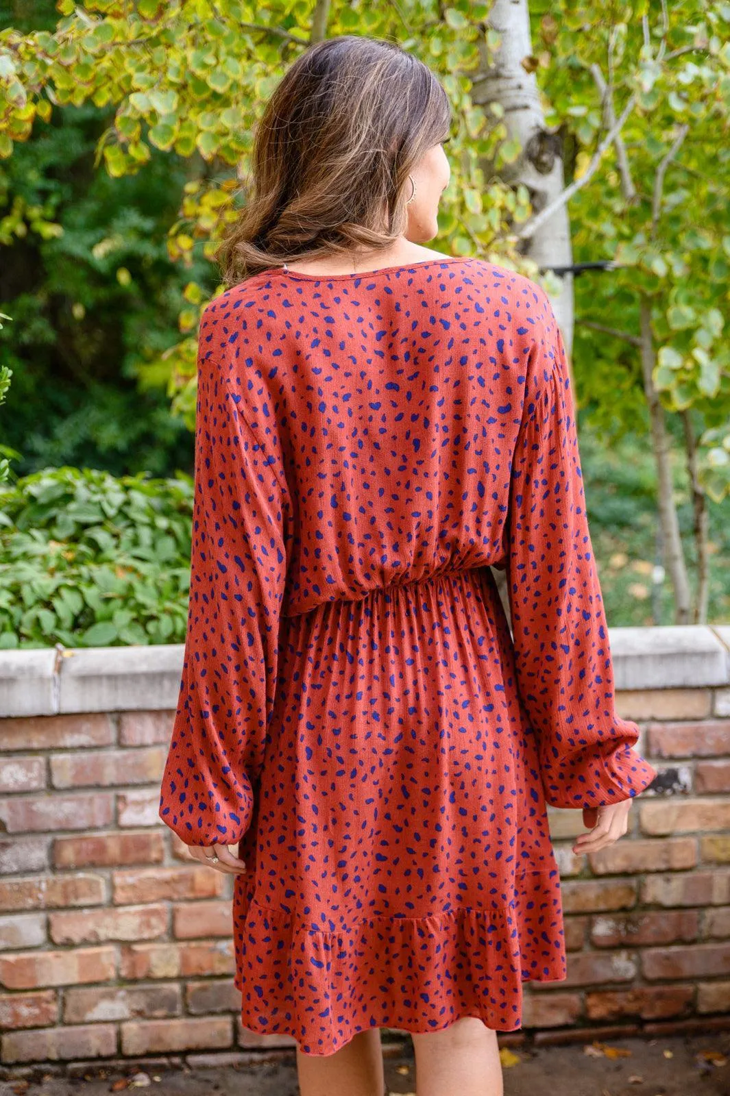 Hazel Blues® | Most Genuine Spotted Dress In Rust