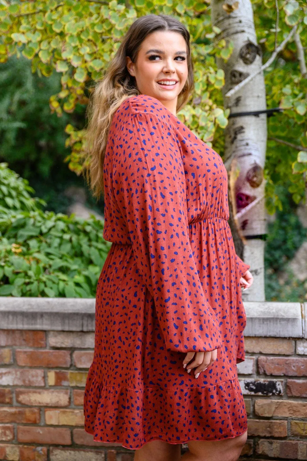 Hazel Blues® | Most Genuine Spotted Dress In Rust