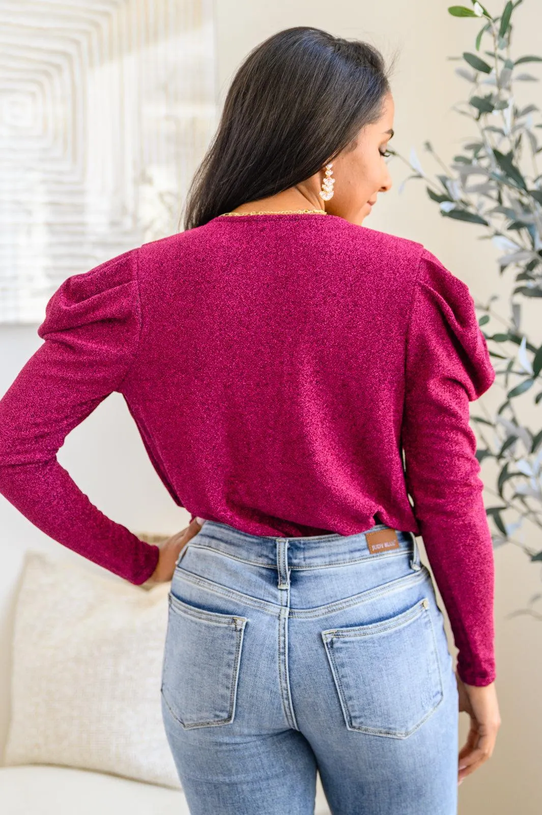 Hazel Blues® | Take Me Out Faux Wrap Bodysuit In Magenta