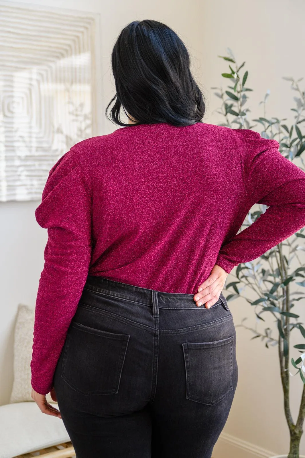 Hazel Blues® | Take Me Out Faux Wrap Bodysuit In Magenta