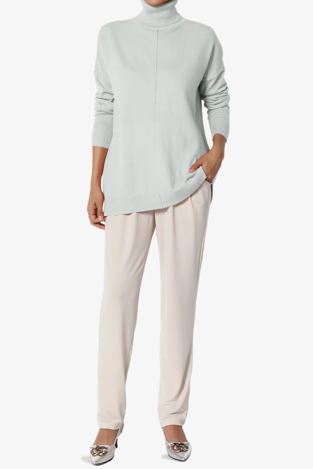 Henley Turtle Neck Knit Sweater