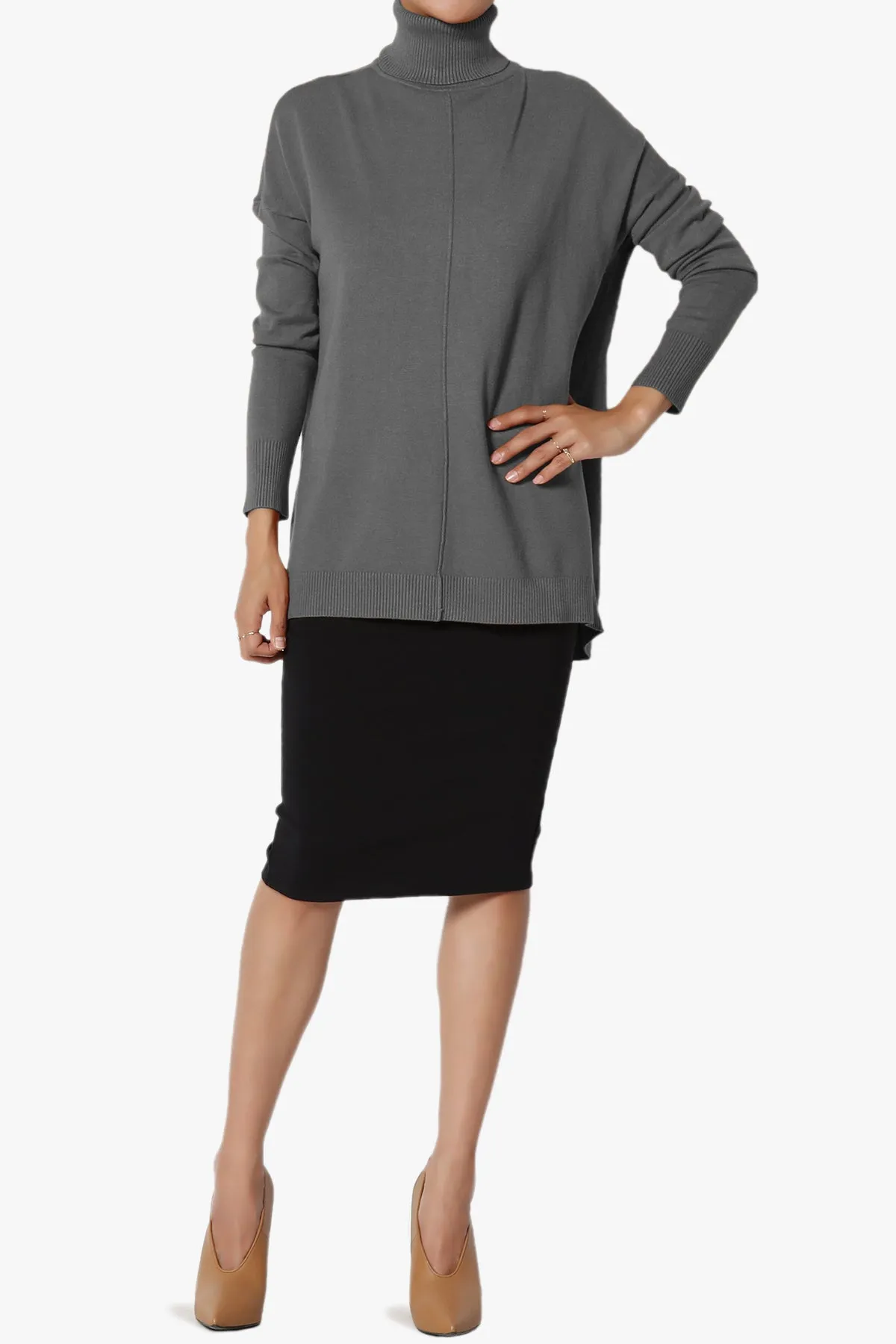 Henley Turtle Neck Knit Sweater