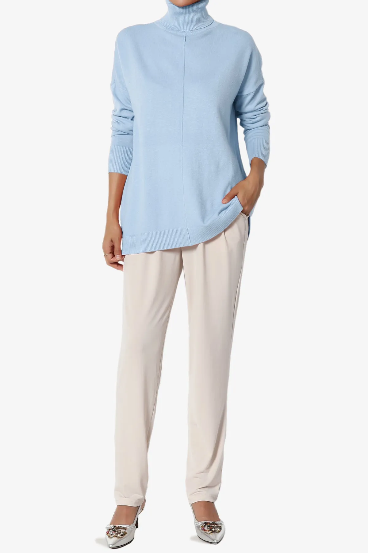 Henley Turtle Neck Knit Sweater