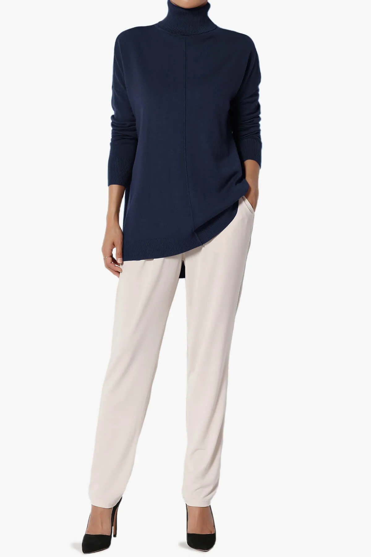 Henley Turtle Neck Knit Sweater