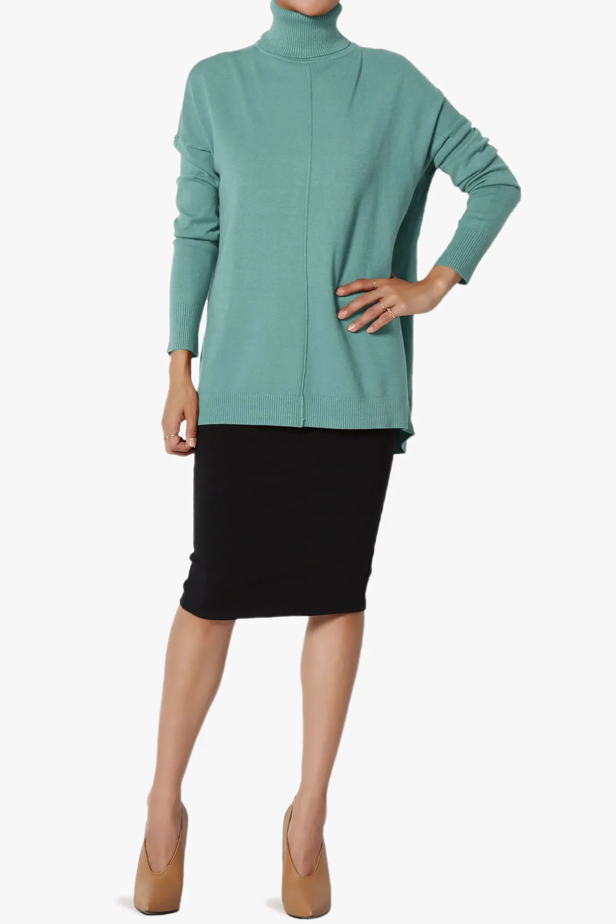 Henley Turtle Neck Knit Sweater