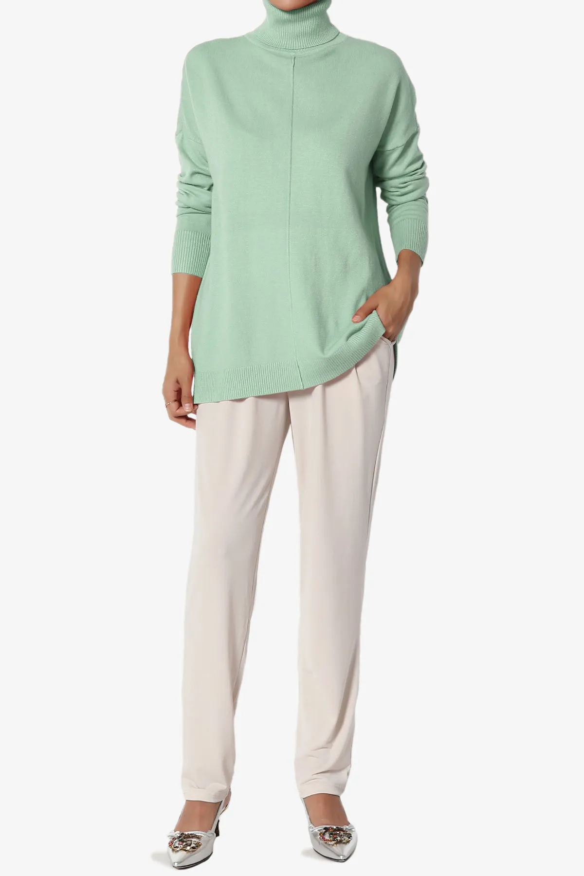Henley Turtle Neck Knit Sweater
