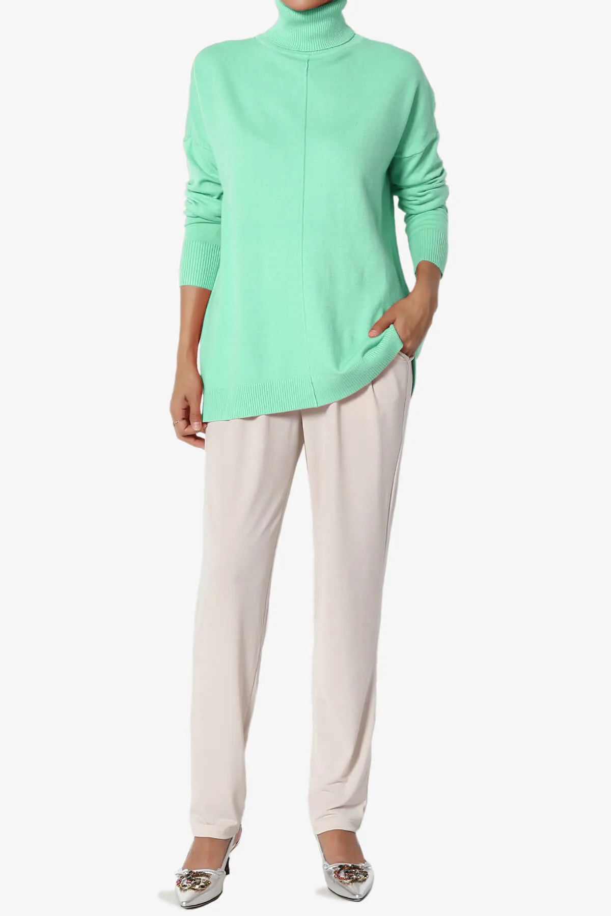 Henley Turtle Neck Knit Sweater