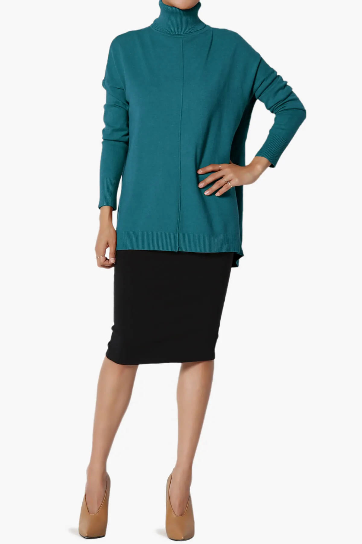 Henley Turtle Neck Knit Sweater