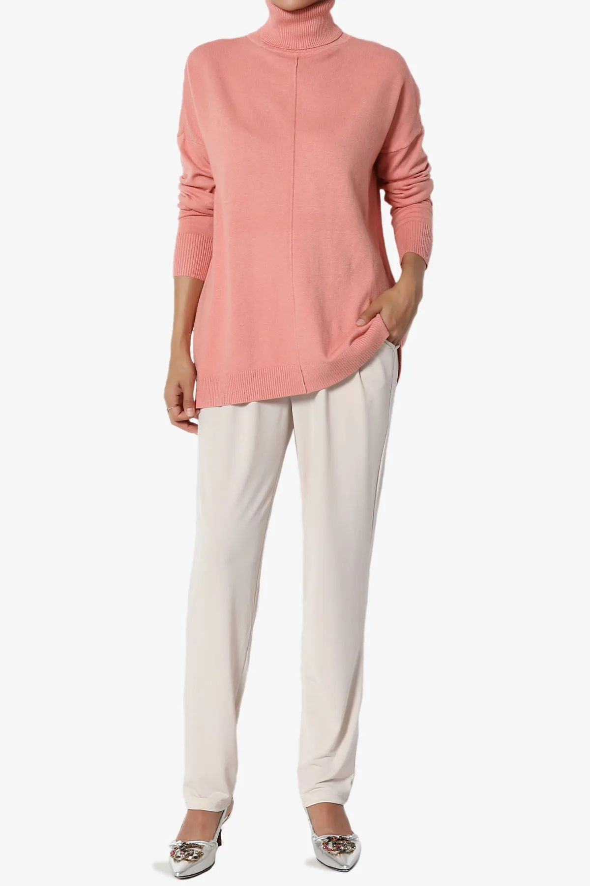 Henley Turtle Neck Knit Sweater