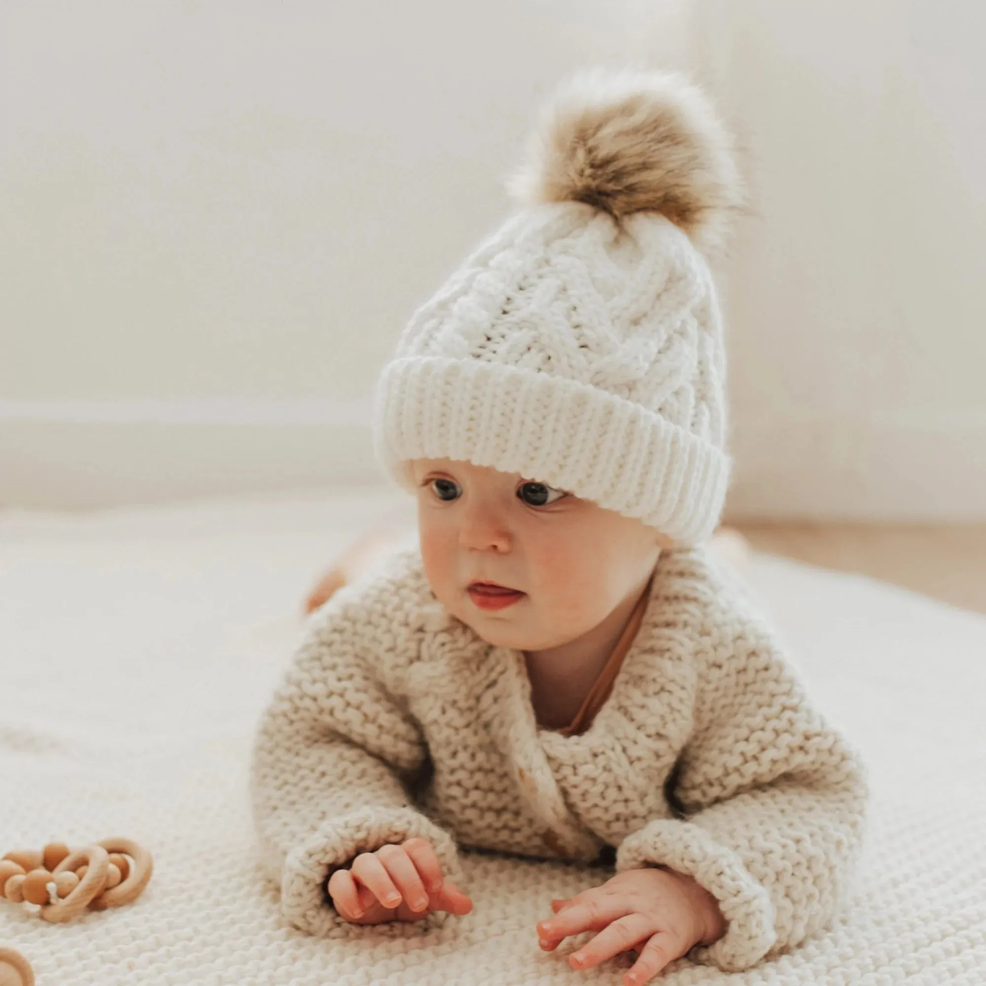 HUGGALUGS Pom Pom Beanie Hat