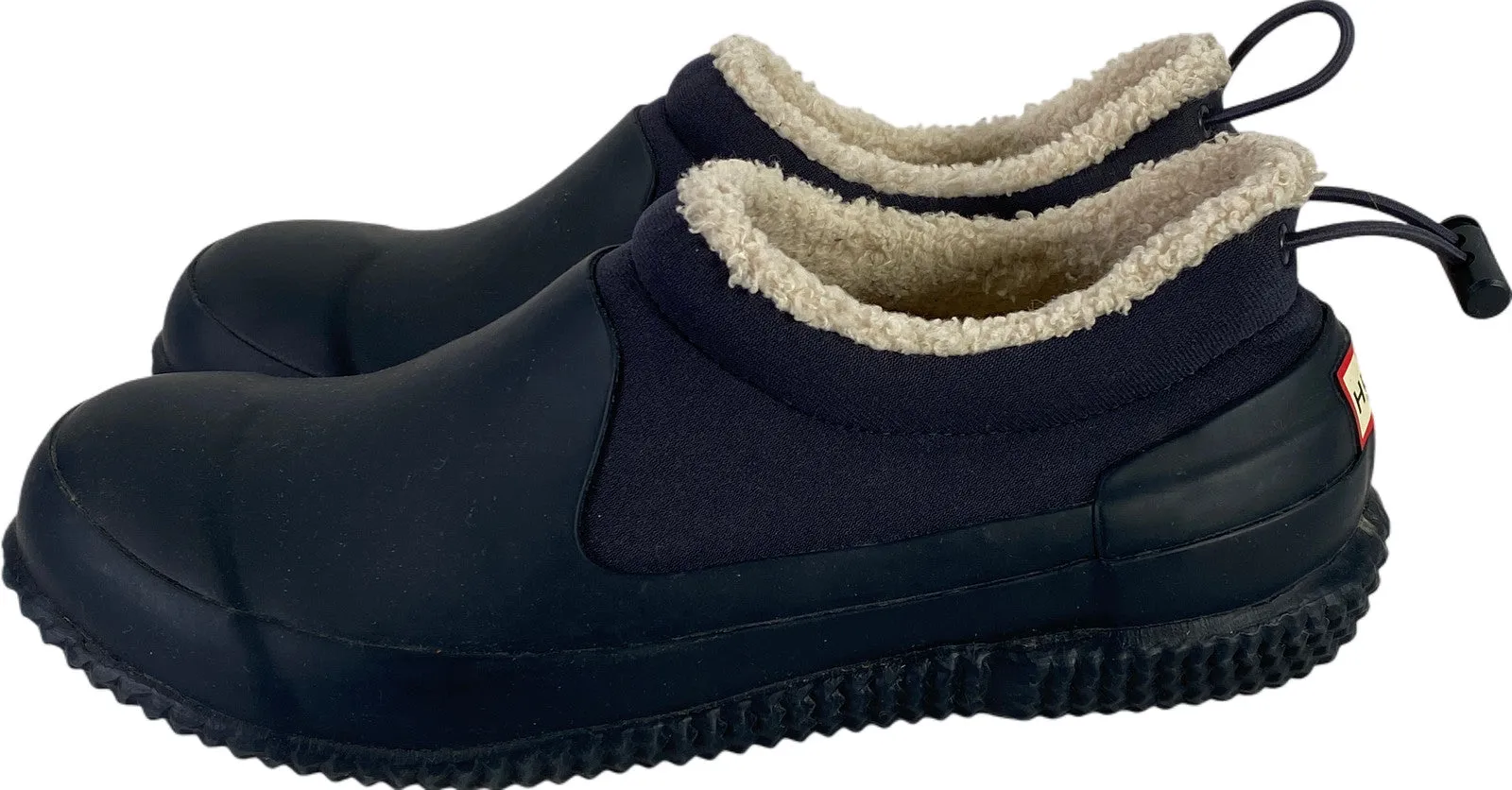 Hunter Women’s Blue Insulated Sherpa Low Top Rubber Slip On Clogs - 8