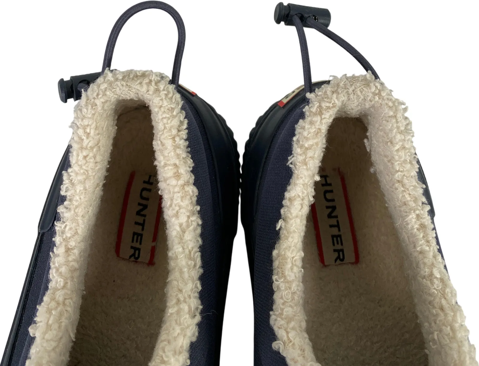Hunter Women’s Blue Insulated Sherpa Low Top Rubber Slip On Clogs - 8