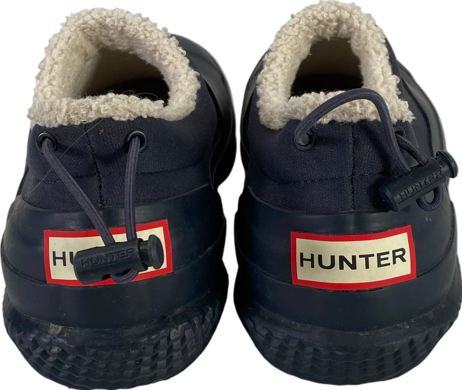 Hunter Women’s Blue Insulated Sherpa Low Top Rubber Slip On Clogs - 8