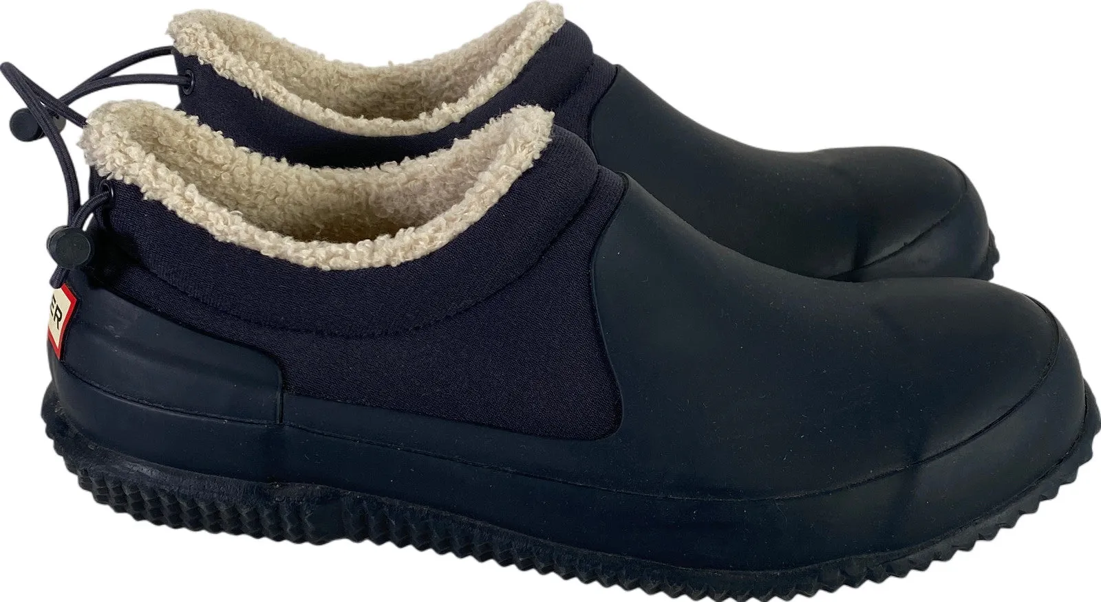 Hunter Women’s Blue Insulated Sherpa Low Top Rubber Slip On Clogs - 8