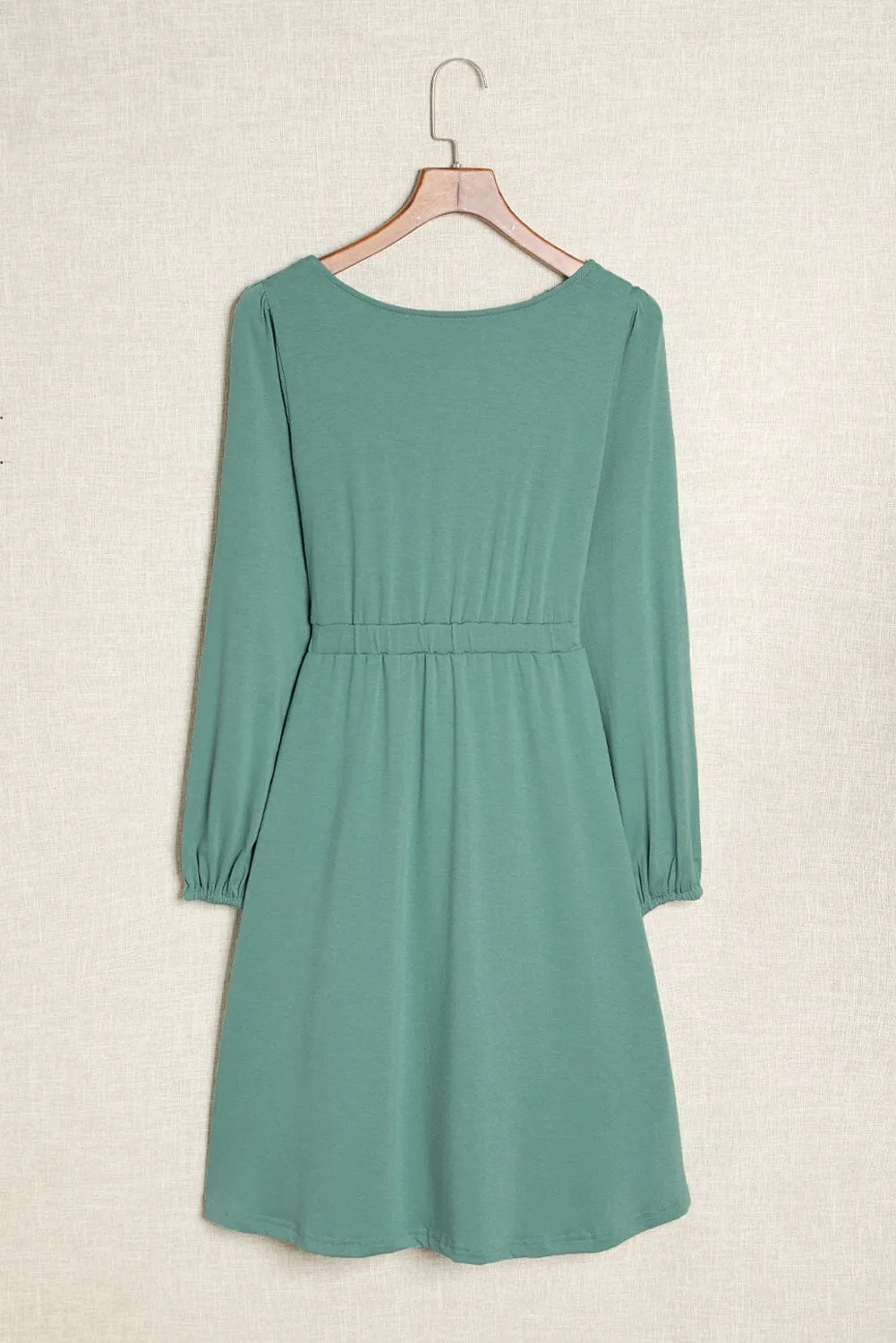 KaleaBoutique Button Up High Waist Long Sleeve Dress
