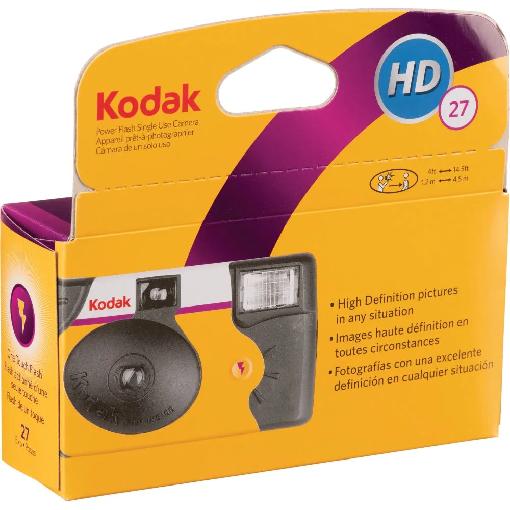 Kodak Power Flash 35mm One-Time-Use Disposable Camera (ISO-800) | 27 Exposures