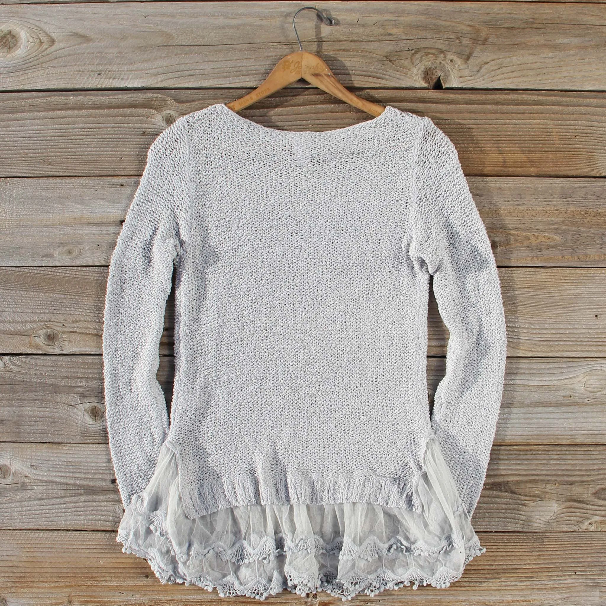 Lake Chelan Lace Sweater in Fog