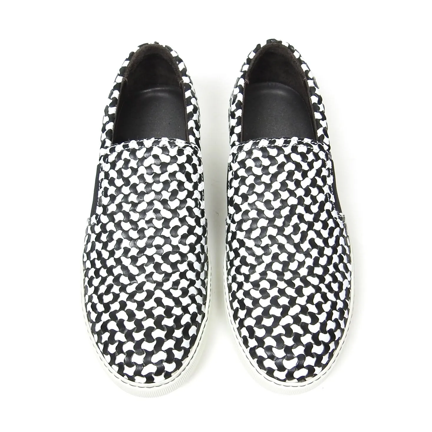 Lanvin Leather Woven Slip On Sneaker Size 10