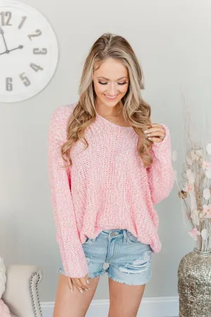 Let Your Confidence Shine Knit Sweater- Pink, Yellow, & Ivory