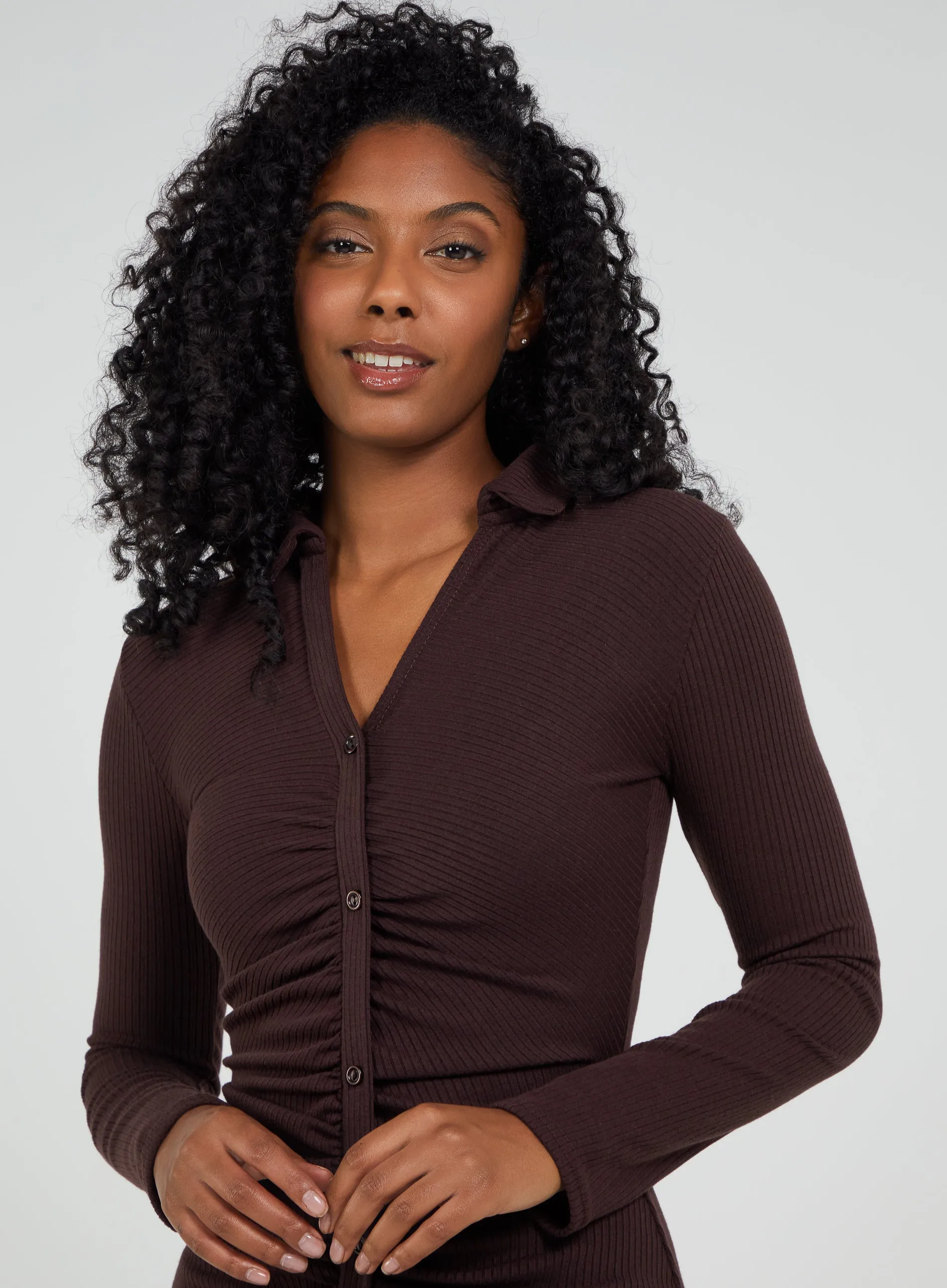 Long Sleeve Ribbed Mini Dress