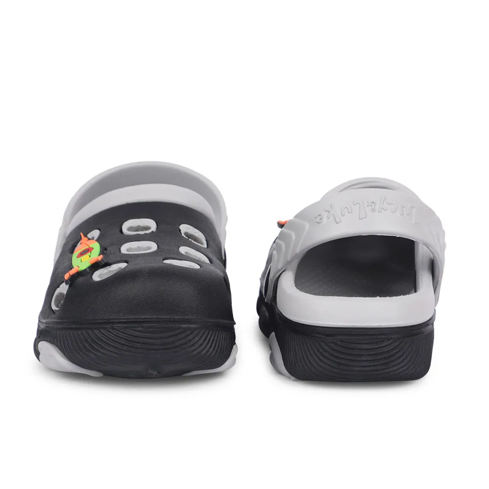 Lucy & Luke Black Casual Slingback Clogs For Kids LPMXT-823 By Liberty