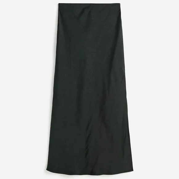 Madewell Satin Maxi Slip Skirt in Luxury Forest Green Size 2 NWT *Flawed*